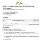 Electrician consent letter
